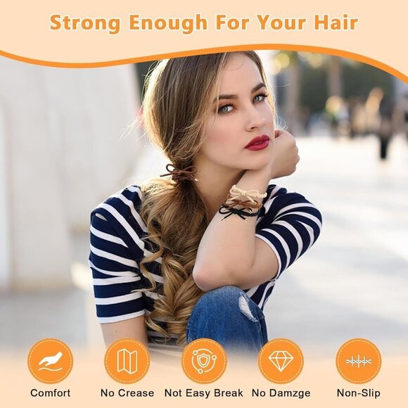 Braided Hair Ties Elastic Ponytail Holders No Damage Women Girls 24 pcs